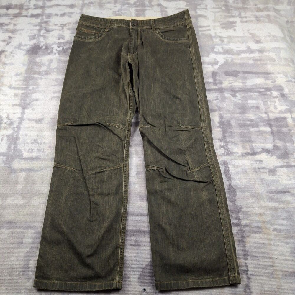 Kuhl Riot Pants Mens 36x32 Patina Dye Stretch Raw Denim Outdoor Hiking Jeans
